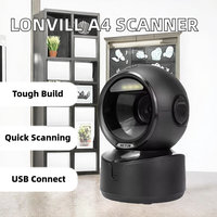Lonvill pemindai kode batang USB A4 kustom, pemindai kode batang omni-directional CMOS Android 2D & 1D Scan Desktop asli desain stok untuk kertas