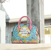 Sac à main tendance vintage en PU de haute qualité pour femme, motif rose dessin animé, avec deux anses – Nouvelle collection