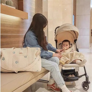 Nova Bolsa Maternidade 2024 Estilo Coreano Urbano Simples de Algodão com Zíper, Inspirada no Instagram, Grande Capacidade, Fofa e Prática para Armazenamento - Product Image 4