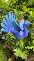 Moulin à vent décoratif personnalisé en forme de paon coloré pour jardin, cour et patio, ornement extérieur OEM ODM