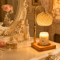 Lampe chauffe-cire électrique vintage de luxe en cristal, design nid d'oiseau, à intensité variable, pour bougies et aromathérapie, pour la décoration intérieure