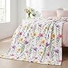 Selimut Flanel Motif Bunga Liar Cat Air Musim Semi Musim Panas Super Lembut Nyaman Ringan untuk Sofa Tempat Tidur Hadiah Anak-anak Dewasa Pribadi