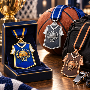 Medalla Conmemorativa de Oro, Plata y Bronce para Torneos de Baloncesto, Personalizada para Eventos Deportivos, con Cinta, OEM ODM - Product Image 2