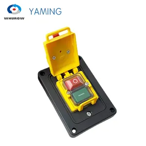 Electromagnetic Switch 400V 7 Pins Starter On Off 15A With Protection Cover Waterproof Momentary Reset Push Button YCZ4-B