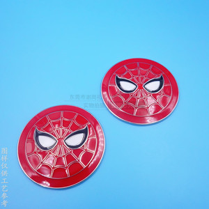 Autocollant logo Spider-Man en métal, alliage de zinc, circulaire, auto-adhésif, pour sacs, sacs à main, vêtements - Product Image 3