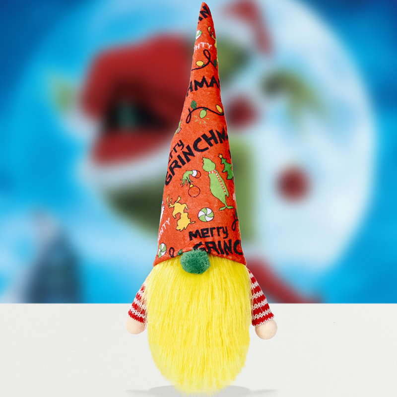 Новая зеленая пушистая кукла Grinch, без лица, рождественские украшения, украшения для стола, рождественские украшения, подарки, товары