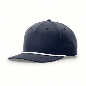 Summer Sports 5 Panel 100% Cotton Terry Hand Embroidery Unstructured Snapback <b>Hat</b> with String/Rope - Product Image 4