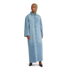 denim muslim dress Modern Muslim Women's Relaxed Denim Maxi Dress