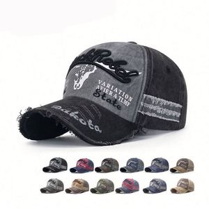 หมวกเบสบอลวินเทจสองสีแบบทำเก่า ปักโลโก้ ปีกโค้ง ป้องกันแสงแดด - Product Image 1