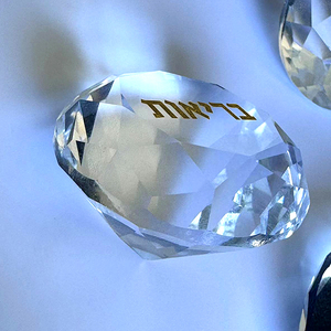 Rõ ràng 3D tinh thể Laser khắc hình trái tim Kính chặn giấy với đồng hồ - Product Image 5