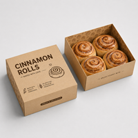 Boîte à rouleaux de cannelle en papier ondulé de qualité alimentaire personnalisée avec votre logo, écologique, pour emporter, boîte d'emballage pour shawarma