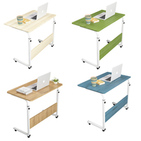 Bureau portable ergonomique et moderne pour ordinateur portable avec tiroir de rangement, surface en bois, station de travail roulante pour le bureau à domicile
