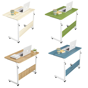 Ergonomic Modern Portable Laptop Desk with Storage Drawer Wooden Surface Rolling Home <b>Office</b> <b>Workstation</b> - Product Image 3