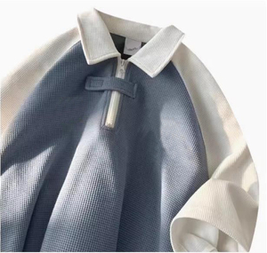 Polo Shirt American Retro High Street Polo Neck Short Sleeved T-shirt 100% Cotton - Product Image 1