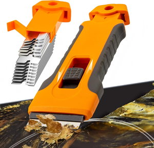 Glue Remover with Spare Blade Storage Box Plastic Razor Blade Glass Plastic Cleaning Scraper Tool for Sticker Removal - Product Image 1