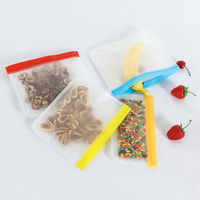 Sacs de congélation réutilisables avec logo personnalisé, résistants au lave-vaisselle, étanches, pour le stockage des aliments, avec double fermeture éclair, sans BPA, pour les voyages et la maison