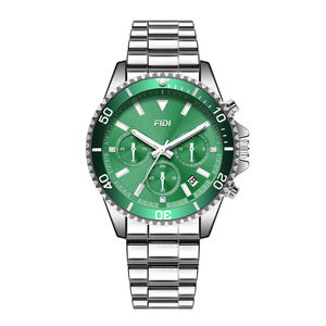 Montre à quartz pour homme FIDI FD106, lumineuse, verre trempé haute transparence, étanche 3ATM, bracelet en acier inoxydable, fermoir pliable - Product Image 3