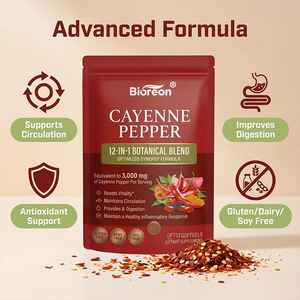 Cápsulas de Pimienta de Cayena Orgánica con Certificación Halal, Extracto Herbal Natural, Suplemento de Capsicum, Equilibrio Digestivo, Nuevo - Product Image 3