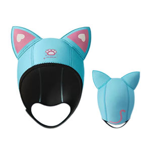 <span class=keywords><strong>Gorro</strong></span> de Buceo de Neopreno Impermeable Ligero y Ecológico con Orejas de Gato para Mujer y <span class=keywords><strong>Niño</strong></span>, con Correa para la Barbilla, Duradero - Product Image 3