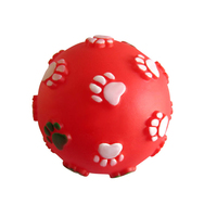 Jouets pour chiens en caoutchouc vinyle écologique et durable, style dessin animé, balles interactives et jouets à mâcher pour animaux de compagnie avec couineur BB