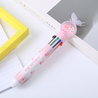 Prix d'usine Nouveau Stylo bille multicolore motif dessin animé animal mignon 10 couleurs Fournitures scolaires et de bureau Papeterie