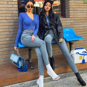 <span class=keywords><strong>Jeans</strong></span> de Mujer de Cintura Alta, Ajustados, Elásticos, de Mezclilla, Azules, Retro, Lavados, a la Moda, Sexys, Ajustados, <span class=keywords><strong>Push</strong></span>-<span class=keywords><strong>Up</strong></span> - Product Image 5