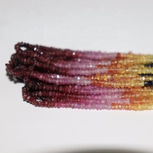 Aaa tự nhiên đa quý <span class=keywords><strong>ruby</strong></span> <span class=keywords><strong>Emerald</strong></span> Sapphire mặt rondelle đá quý hạt bán quý hạt từ Ấn Độ nhà sản xuất - Product Image 3