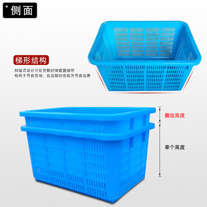 Cesta rectangular grande de plástico de 820 mm, caja de almacenamiento resistente para frutas y verduras - Product Image 4
