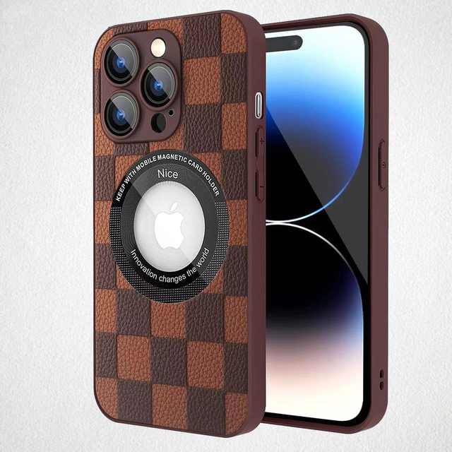 LeYi Leather PU Case with Camera Protector Cellphone Purse Magnetic Charging Phone Cases for iphone 15 14 Pro Max Plus