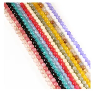 23 Anos Fábrica Hot Sale 8mm Natural Stone Beads Popular Banded Facetada Colorido Ágata Loose Beads para Fazer Jóias