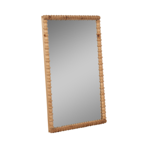 Specchio da Parete Rettangolare in Legno Intagliato con Cornice in Legno di Abete, Specchi Decorativi per Camera da Letto, Dormitorio, Bagno, Ufficio - Product Image 2