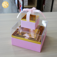 EN PACK acrylique boîte vide en plastique stockage boîte-cadeau emballage cadeau de luxe boîte de noël emballage avec ruban arc