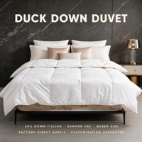 Couette d'été Queen Size 50% duvet de canard blanc, moelleuse, hypoallergénique, tissu anti-duvet, pour hôtel et maison, support ODM OEM