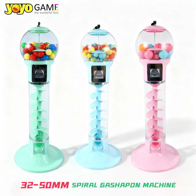 Mechanical Vending Machine for Gumball Bouncy Balls Capsule Toys-Coin Operated No Electricity Spiral Design 150-200 Pcs Capacity