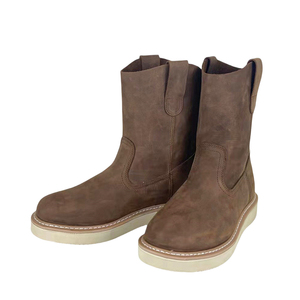 Высококачественная рабочая обувь унисекс, в западном стиле, ковбойские, коричневые, сумасшедшие, кожаные рабочие ботинки без стального носка, защитные ботинки для мужчин - Product Image 4