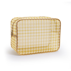 Bolsas de Maquillaje de Nailon Ecológicas para Mujer, Bolsas de Viaje Grandes con Diseño a Cuadros, Organizador de Cosméticos con Cierre, Bolsas con Gran Capacidad - Product Image 3