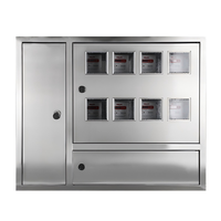 Boîtier de distribution électrique 8 voies en acier inoxydable 201 avec fenêtre de visualisation, panneau d'alimentation extérieur IP65, conception à trois portes