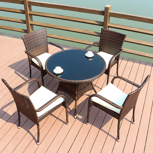 सभी मौसम का उपयोग पी रतन टेबल और कुर्सियों फर्नीचर आउटडोर फर्नीचर उद्यान सेट - Product Image 3