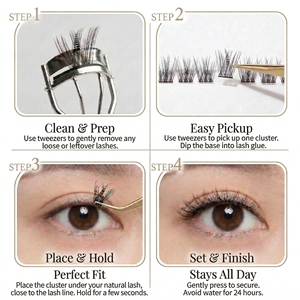 Kit de 640 bouquets de cils doux et moelleux à faire soi-même, mélange assorti 20D/40D/60D/80D, livre de cils individuels à 32 rangées, vente en gros - Product Image 6