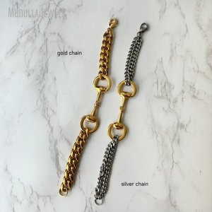 <span class=keywords><strong>Bracelet</strong></span> chaîne en acier inoxydable bicolore BM51235 Link Silver & Gold Snaffle <span class=keywords><strong>Bit</strong></span> Chunky, bijoux géométriques équestres Horsebit - Product Image 3