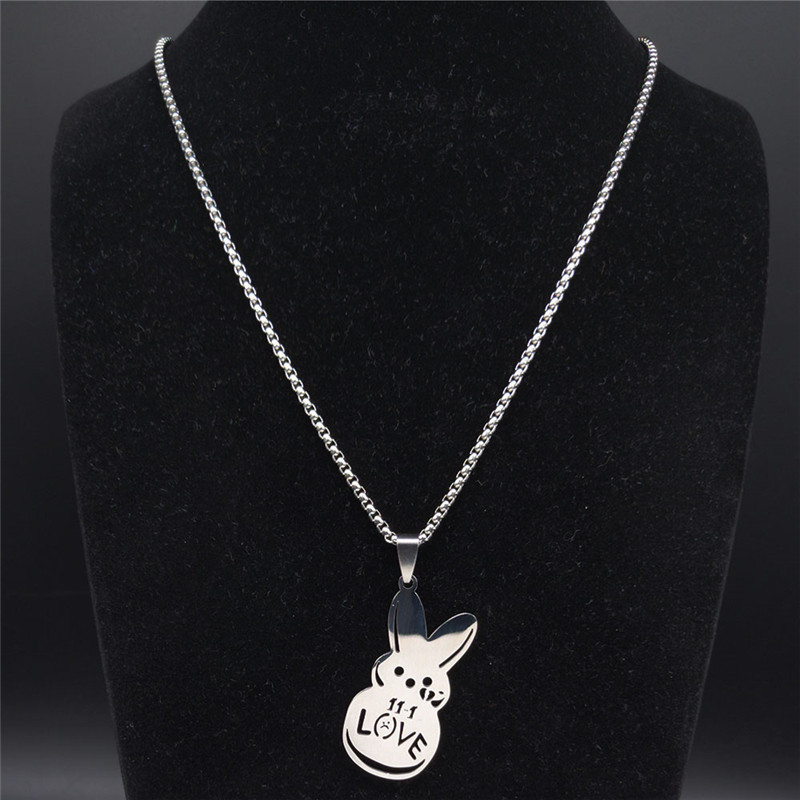 Hip Hop Lil Peep Love Rabbit Stainless Steel Pendant Necklace for