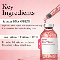 Ampoule de soin PDRN Vitamine Rose Soie : Sérum Réparateur, Hydratant, Éclaircissant, Réducteur de Pores, Illuminateur pour Visage et Corps