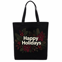 Sac de rangement décoratif en toile pour l'hiver, stock disponible, accepte l'impression personnalisée pour l'organisation de marchandises saisonnières