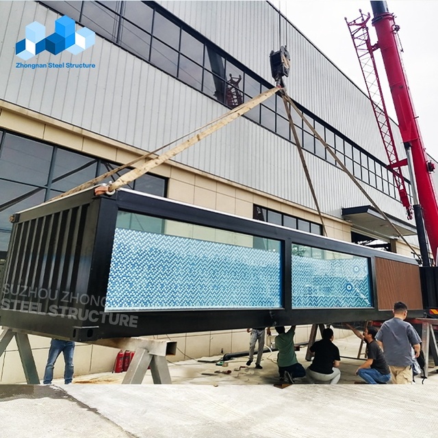 China Factory Luxury Portable Modular Modern Mobile Prefab 20ft 40ft Fiberglass Shipping Container Swimming Pool With Hot Tub