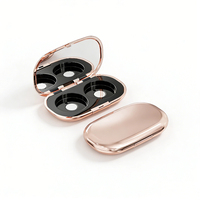 Boîtes compactes de luxe en métal pour fards à paupières, avec miroirs, pour l'emballage cosmétique et le rangement du maquillage