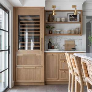 Set Perabot Dapur Modern CBMmart dari Kayu Solid Berlapis Veneer Laminasi, Kustom, Termasuk Keran, Lampu LED, Pantry, <span class=keywords><strong>Wet</strong></span> <span class=keywords><strong>Bar</strong></span>, dan Modular - Product Image 5