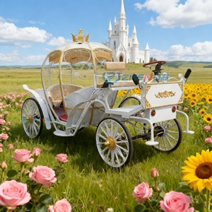 Zhenda Electric Horse Drawn <b>Pumpkin</b> Carriage 6persons Steel Structure Wedding Sightseeing Christmas Customized Color Solid - Product Image 2