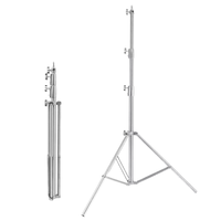 Trépied de support d'éclairage professionnel en acier inoxydable de 2 m avec anneau lumineux sans fil portable pour caméra vidéo
