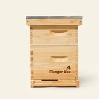 Nouveau Kit de ruche Menger Bee Langstroth en promotion, non assemblé, 2 couches, 10 cadres, en bois de sapin avec joint queue d'aronde, outils d'apiculture, garantie 2 ans