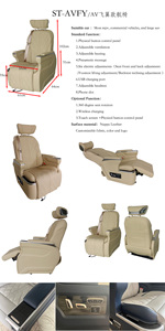 Asiento de Aviación Multifuncional Eléctrico Ajustable VIP para Auto de Lujo, Asiento Ejecutivo para MPV - Product Image 3